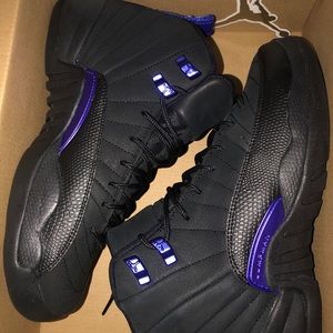Jordan 12 purple and blacks